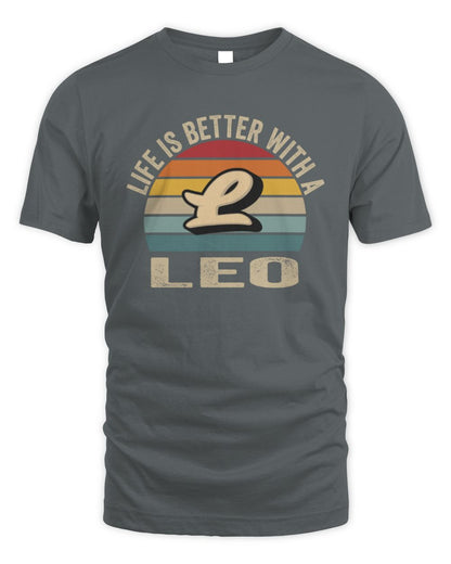 Life Is Better with Name Vintage Sun Shirt LEO M1-50 / Unisex Standard T-Shirt / charcoal