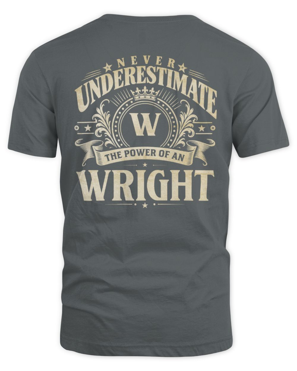 Never Underestimate Your Name Luxury Logo Shirt WRIGHT M1-63 / Unisex Standard T-Shirt / charcoal
