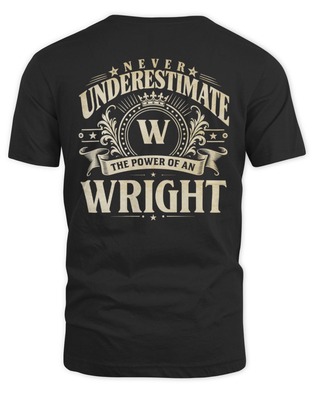 Never Underestimate Your Name Luxury Logo Shirt WRIGHT M1-63 / Unisex Standard T-Shirt / black