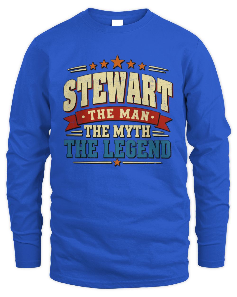 The Man The Myth The Legend Ribbon Vintage T-Shirt STEWART M1-56 / Men's Long Sleeved T-Shirt / royal