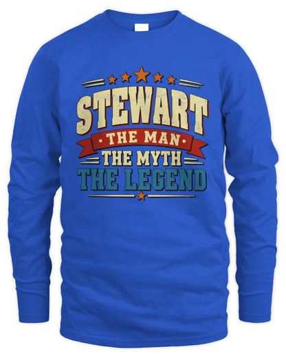 The Man The Myth The Legend Ribbon Vintage T-Shirt STEWART M1-56 / Men's Long Sleeved T-Shirt / royal