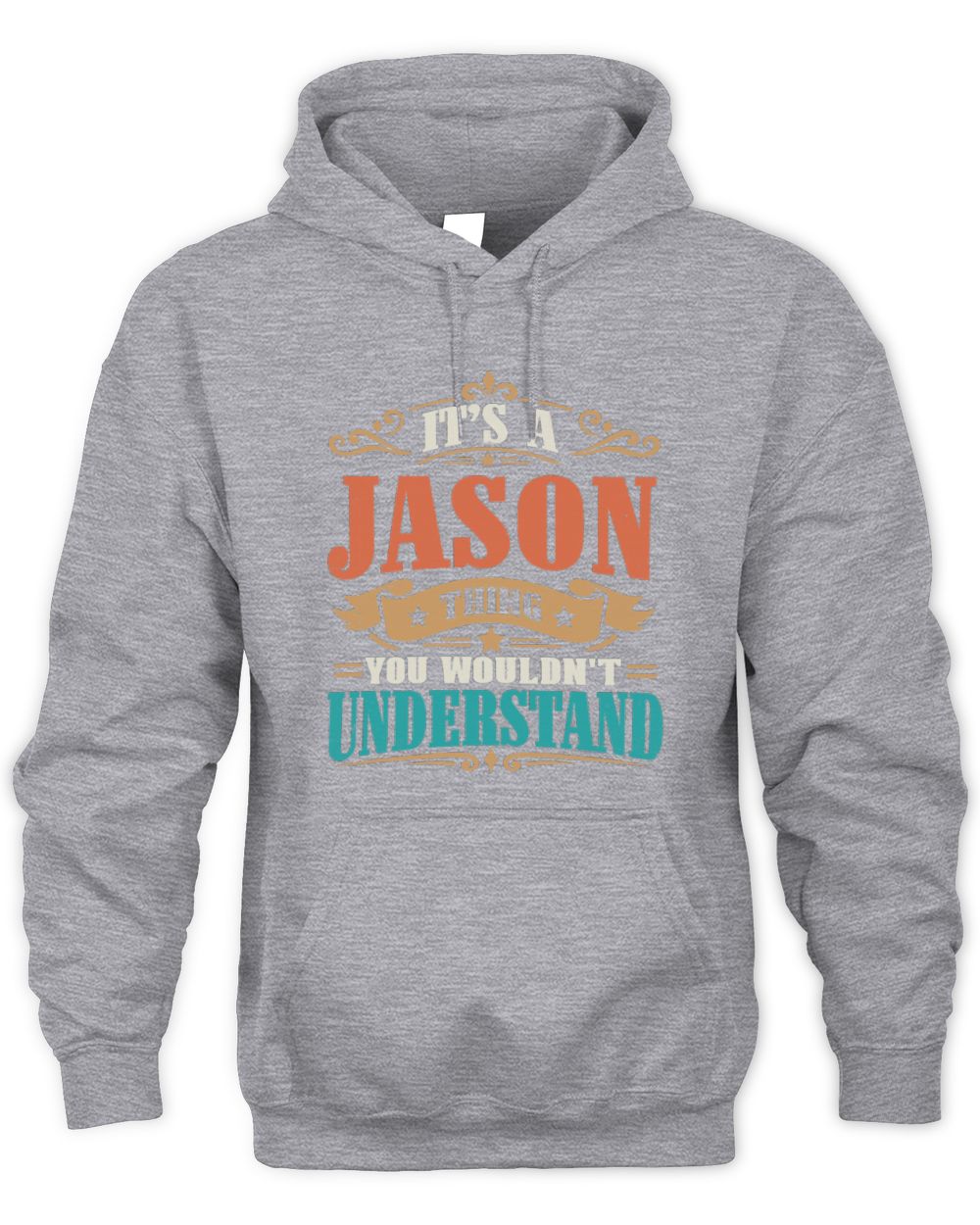 It’s a Name Thing Personalized Retro T-Shirt JASON M1-47 / Unisex Hoodie / sport grey