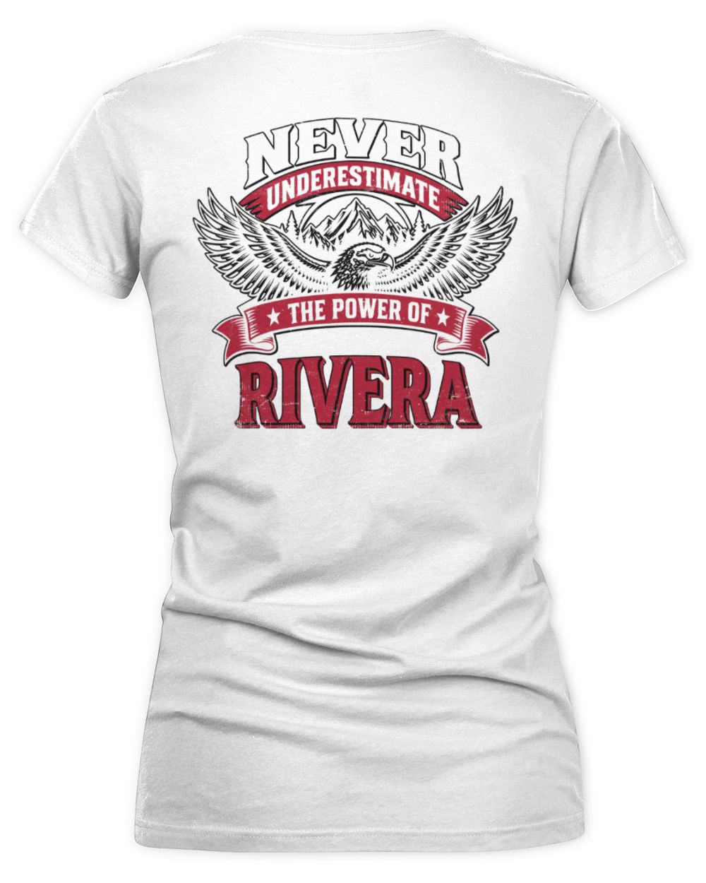 Never Underestimate Your Name Eagle Mountain Shirt RIVERA M1-61 / Women's V-Neck T-Shirt / white