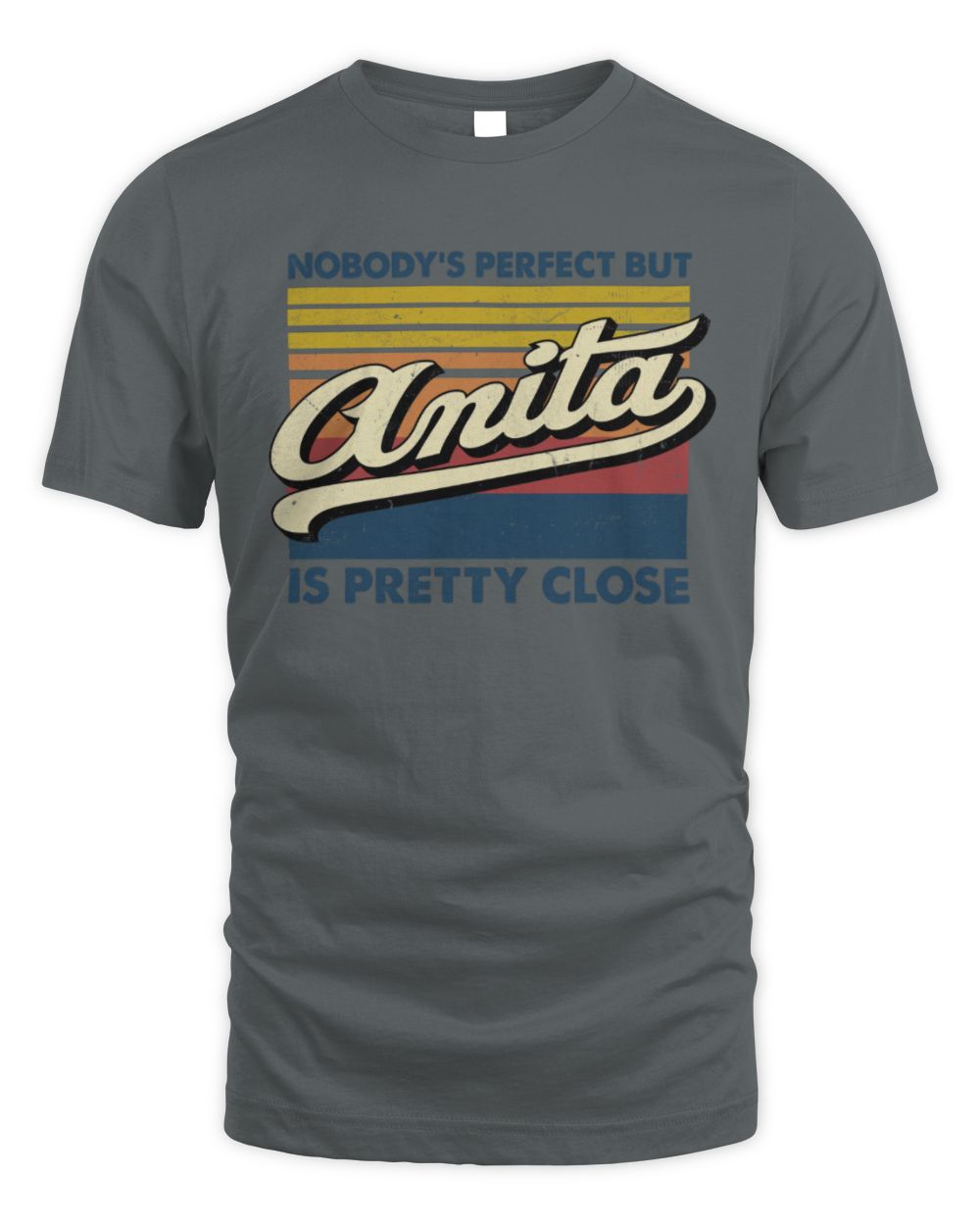 Nobody's Perfect But Your Name Is Pretty Close Retro Shirt ANITA M1-65 / Unisex Standard T-Shirt / charcoal