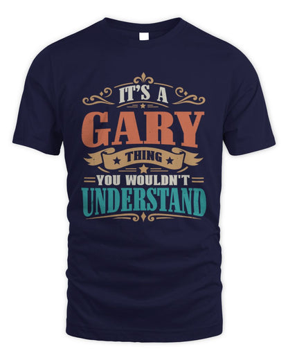 It’s a Name Thing Personalized Retro T-Shirt GARY M1-47 / Unisex Standard T-Shirt / navy