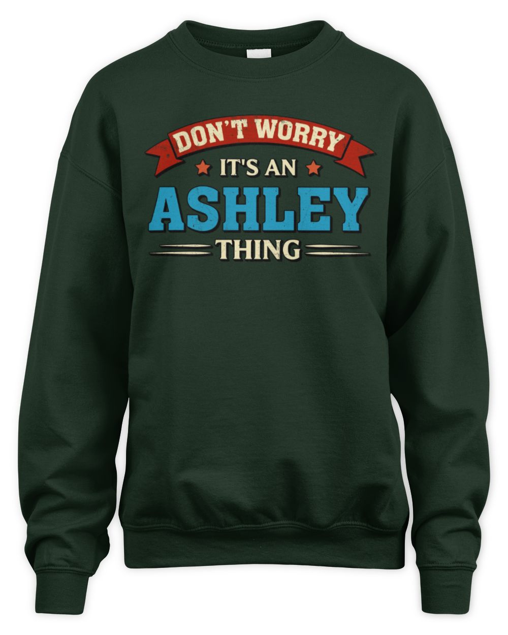 Don't Worry It's a Your Name Thing Funny Retro T-Shirt ASHLEY M1-57 / Unisex Sweatshirt / forest green