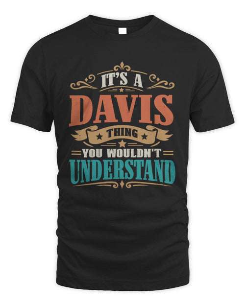 It’s a Name Thing Personalized Retro T-Shirt DAVIS M1-47 / Unisex Standard T-Shirt / black