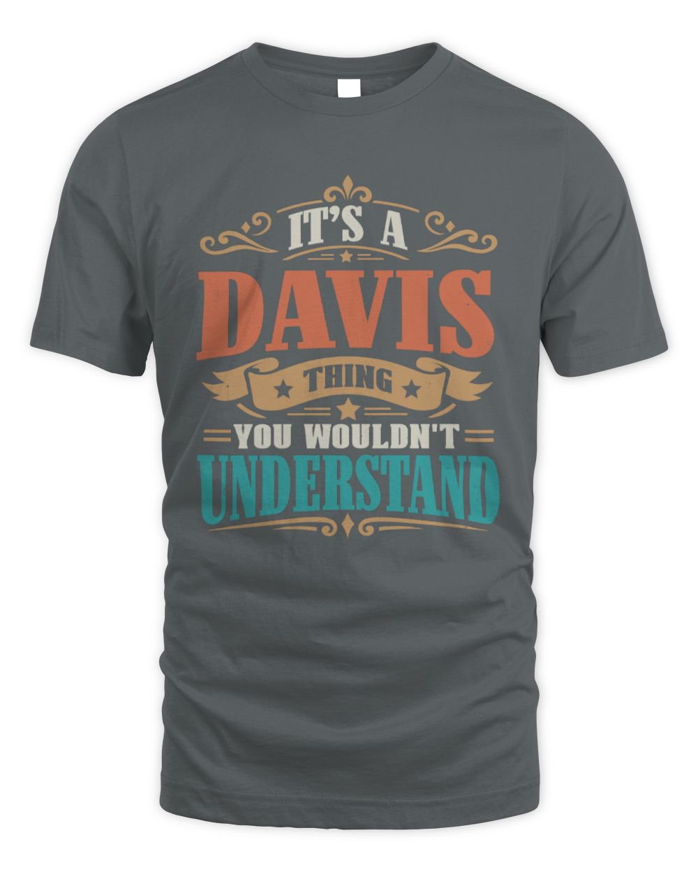 It’s a Name Thing Personalized Retro T-Shirt DAVIS M1-47 / Unisex Standard T-Shirt / charcoal