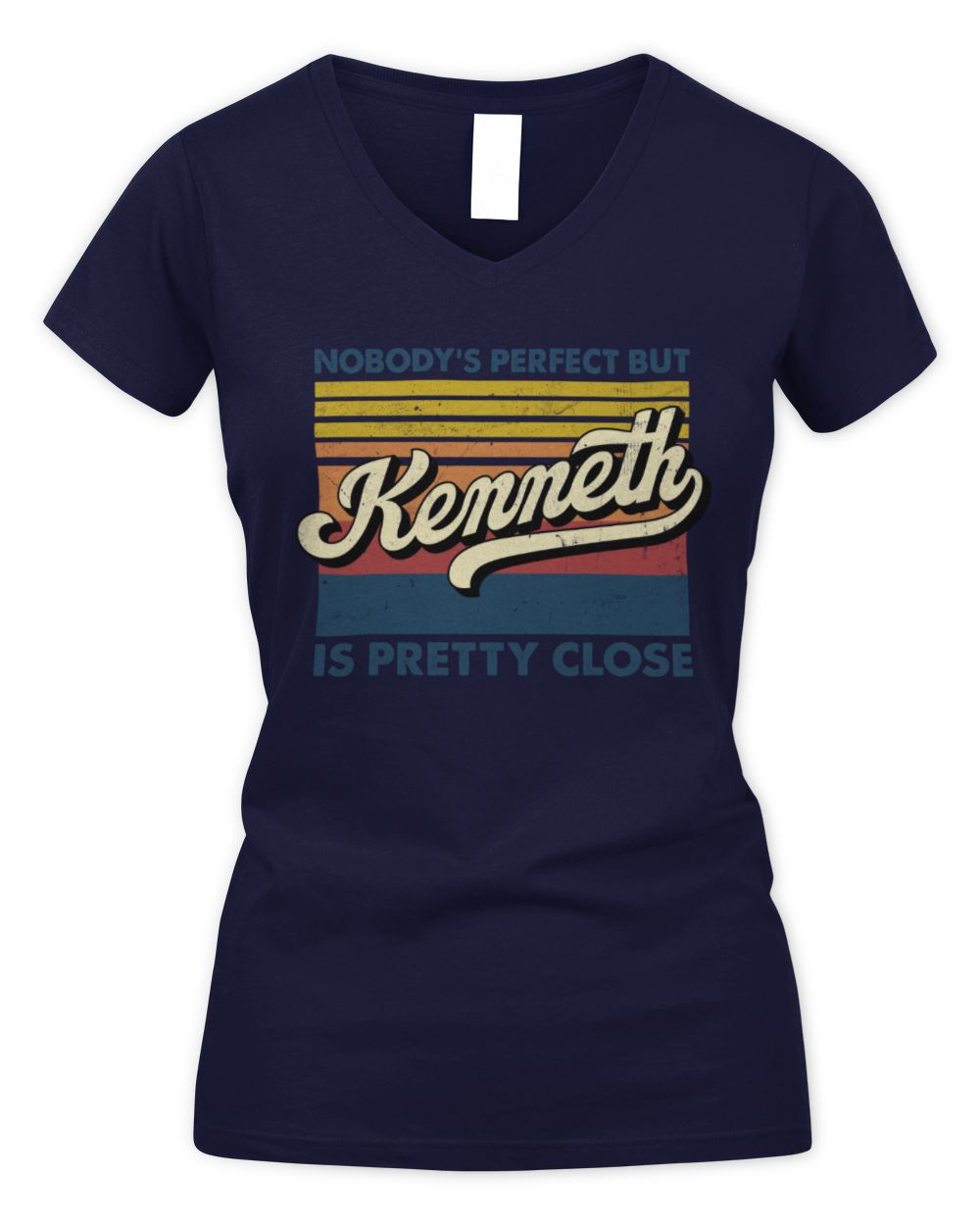 Nobody's Perfect But Your Name Is Pretty Close Retro Shirt KENNETH M1-65 / Women's V-Neck T-Shirt / navy