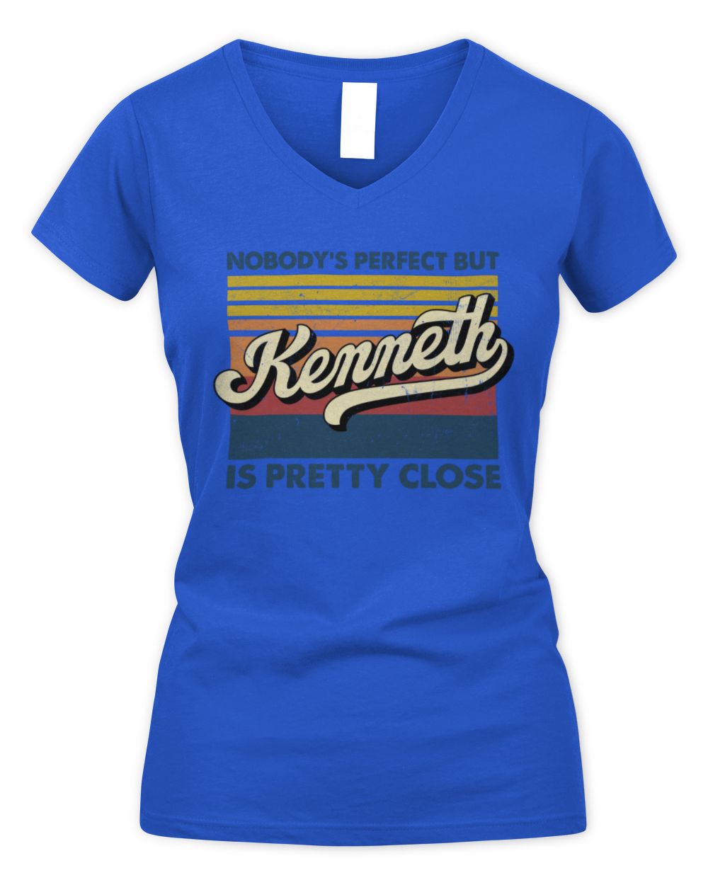 Nobody's Perfect But Your Name Is Pretty Close Retro Shirt KENNETH M1-65 / Women's V-Neck T-Shirt / royal