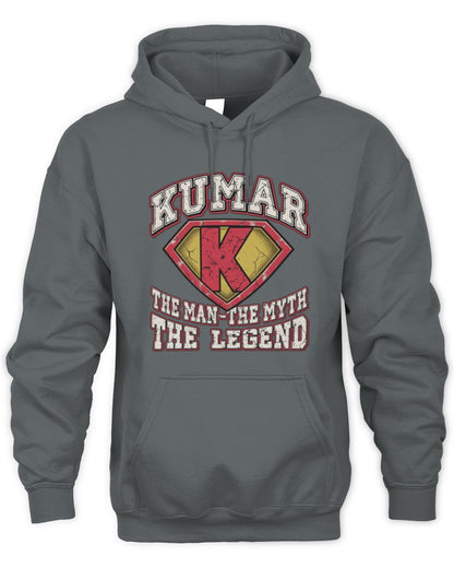 The Man The Myth The Legend Superman Graphic T-Shirt KUMAR M1-74 / Unisex Hoodie / charcoal
