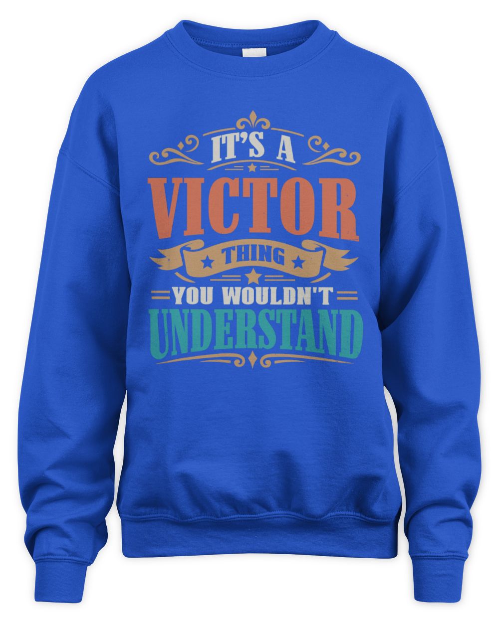 It’s a Name Thing Personalized Retro T-Shirt VICTOR M1-47 / Unisex Sweatshirt / royal