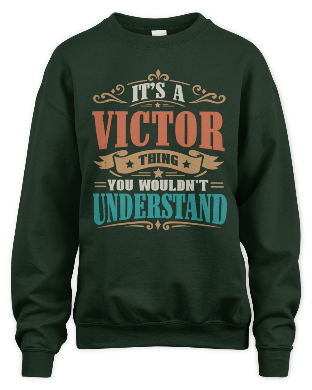 It’s a Name Thing Personalized Retro T-Shirt VICTOR M1-47 / Unisex Sweatshirt / forest green
