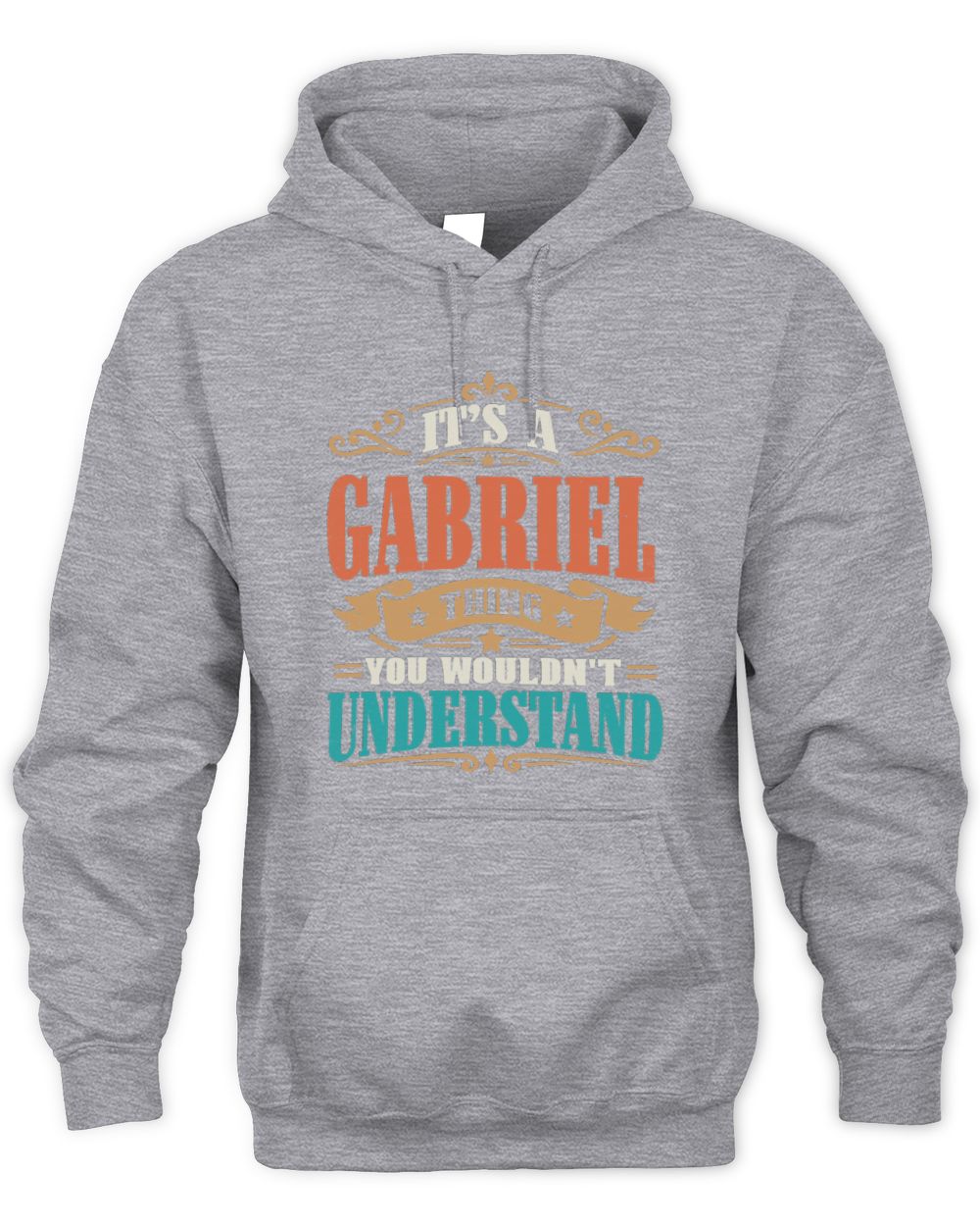 It’s a Name Thing Personalized Retro T-Shirt GABRIEL M1-47 / Unisex Hoodie / sport grey