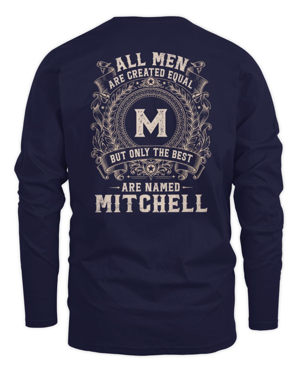 All Men Are Created Equal Cool Logo Shirt MITCHELL M1-60 / Men's Long Sleeved T-Shirt / navy