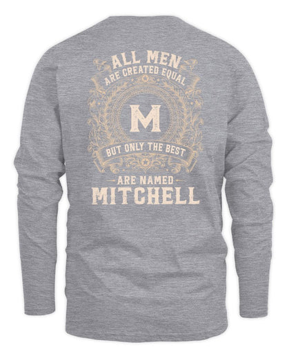 All Men Are Created Equal Cool Logo Shirt MITCHELL M1-60 / Men's Long Sleeved T-Shirt / sport grey