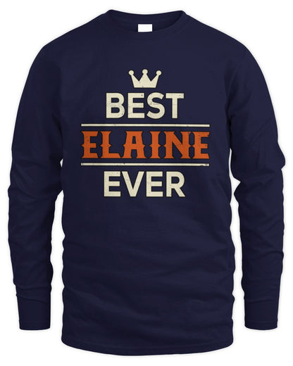 Best Your Name With Crown Shirt ELAINE M1-59 / Men's Long Sleeved T-Shirt / navy