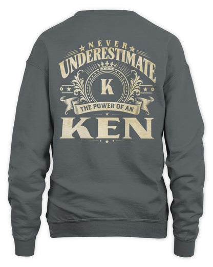 Never Underestimate Your Name Luxury Logo Shirt KEN M1-63 / Unisex Sweatshirt / charcoal
