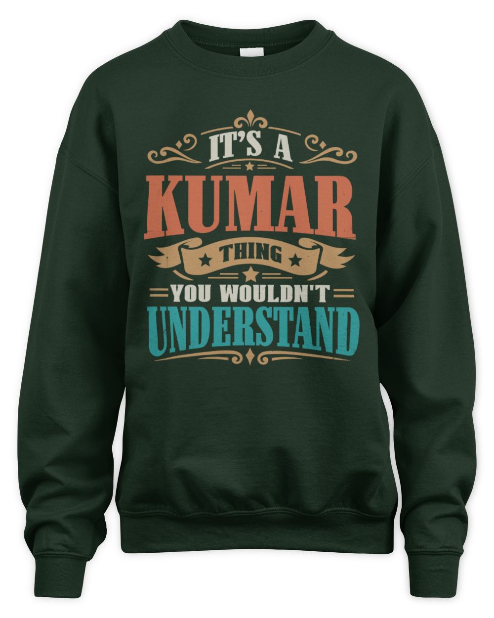 It’s a Name Thing Personalized Retro T-Shirt KUMAR M1-47 / Unisex Sweatshirt / forest green