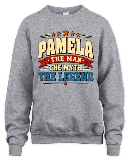 The Man The Myth The Legend Ribbon Vintage T-Shirt PAMELA M1-56 / Unisex Sweatshirt / sport grey