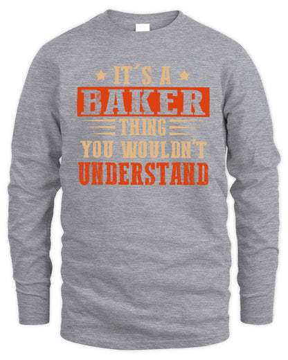 It's a Name Thing Personalized Funny Shirt BAKER M1-51 / Men's Long Sleeved T-Shirt / sport grey