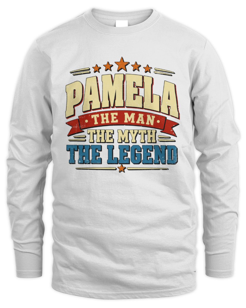 The Man The Myth The Legend Ribbon Vintage T-Shirt PAMELA M1-56 / Men's Long Sleeved T-Shirt / white