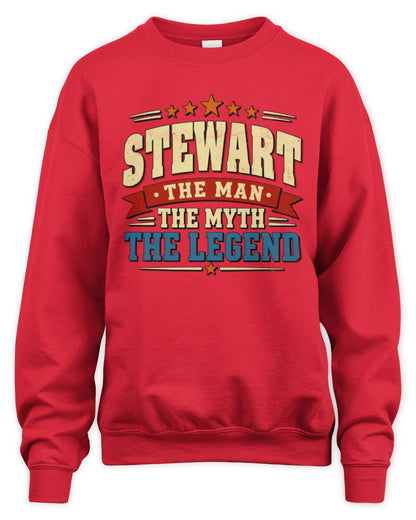 The Man The Myth The Legend Ribbon Vintage T-Shirt STEWART M1-56 / Unisex Sweatshirt / red