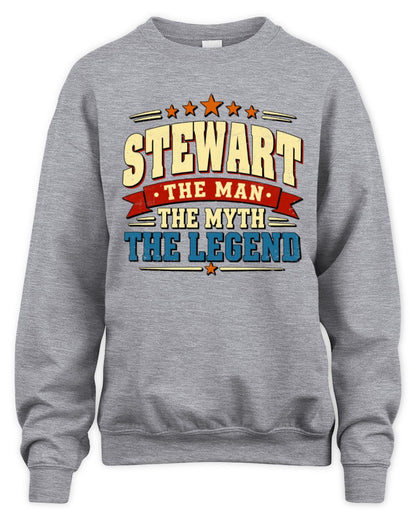 The Man The Myth The Legend Ribbon Vintage T-Shirt STEWART M1-56 / Unisex Sweatshirt / sport grey