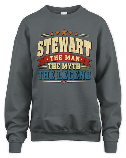 The Man The Myth The Legend Ribbon Vintage T-Shirt STEWART M1-56 / Unisex Sweatshirt / charcoal