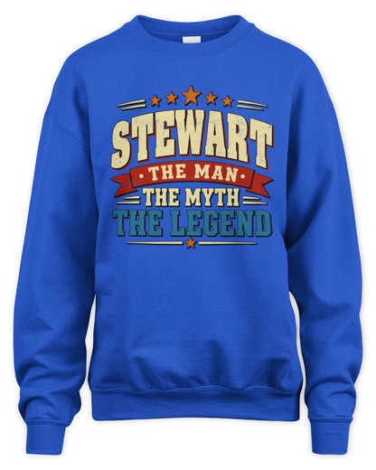 The Man The Myth The Legend Ribbon Vintage T-Shirt STEWART M1-56 / Unisex Sweatshirt / royal