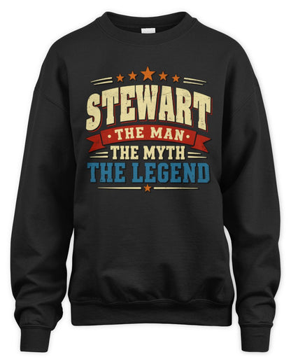 The Man The Myth The Legend Ribbon Vintage T-Shirt STEWART M1-56 / Unisex Sweatshirt / black