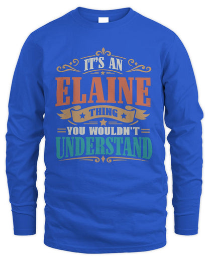 It’s a Name Thing Personalized Retro T-Shirt ELAINE M1-47 / Men's Long Sleeved T-Shirt / royal