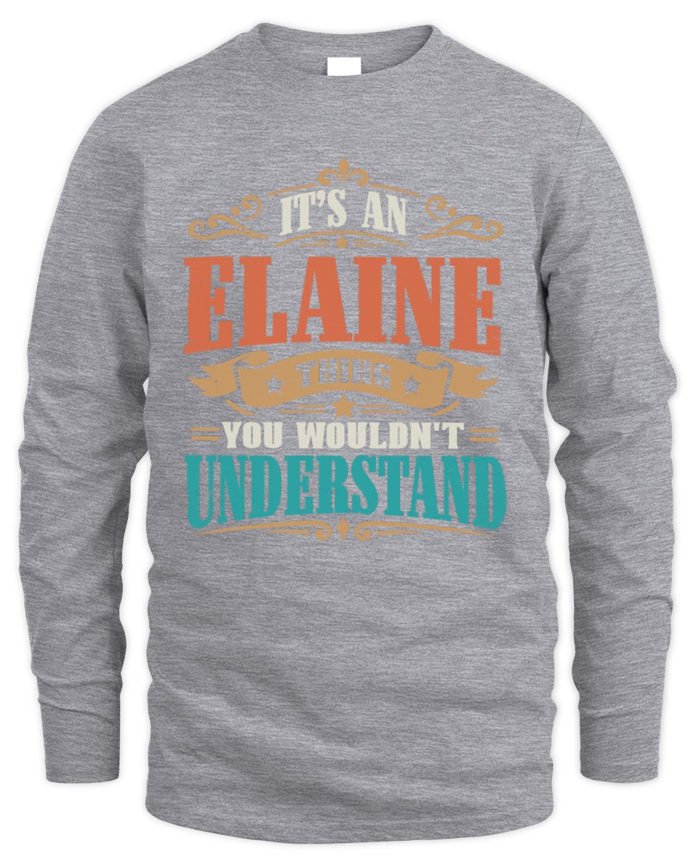 It’s a Name Thing Personalized Retro T-Shirt ELAINE M1-47 / Men's Long Sleeved T-Shirt / sport grey