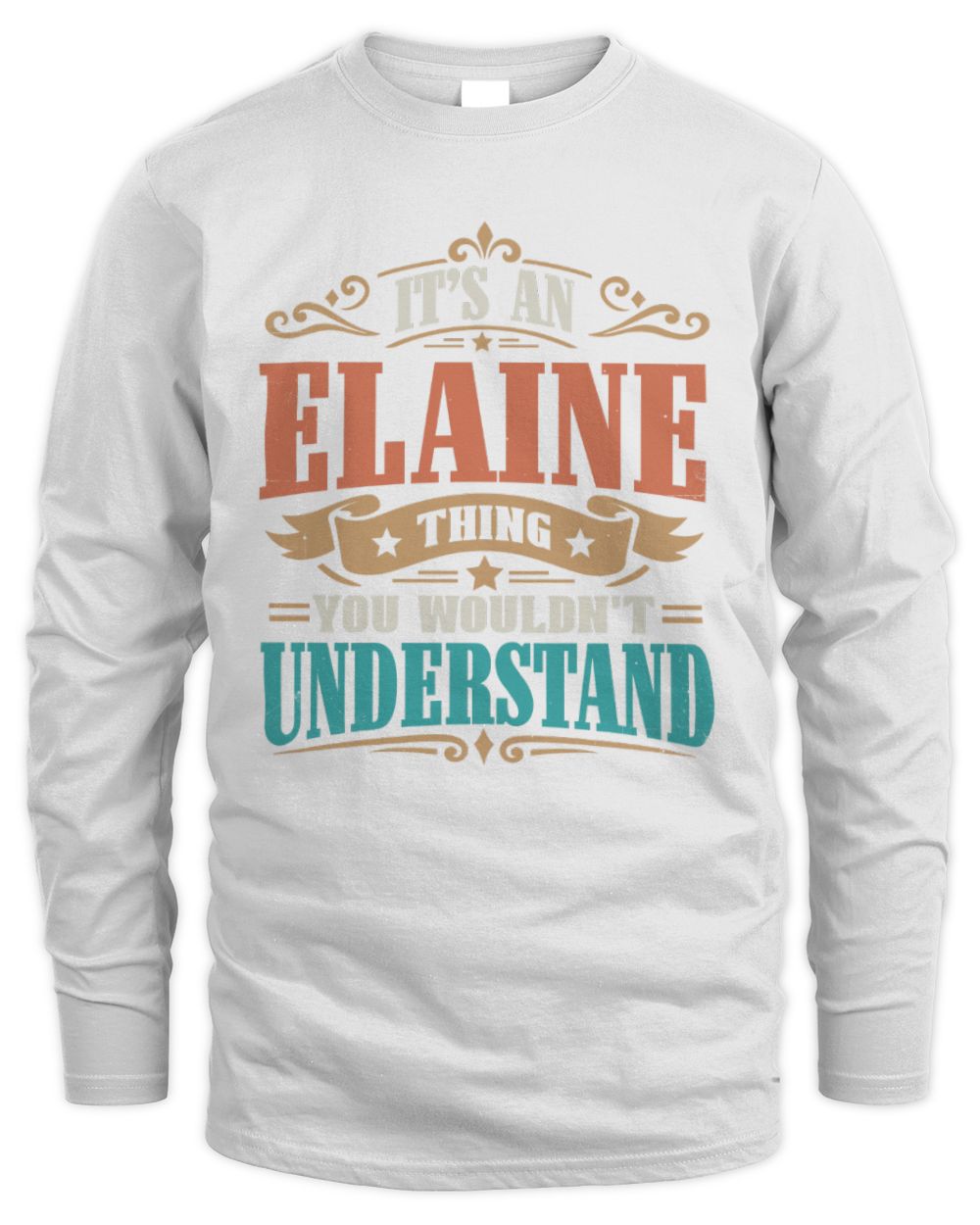 It’s a Name Thing Personalized Retro T-Shirt ELAINE M1-47 / Men's Long Sleeved T-Shirt / white