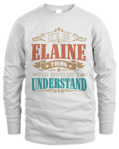 It’s a Name Thing Personalized Retro T-Shirt ELAINE M1-47 / Men's Long Sleeved T-Shirt / white