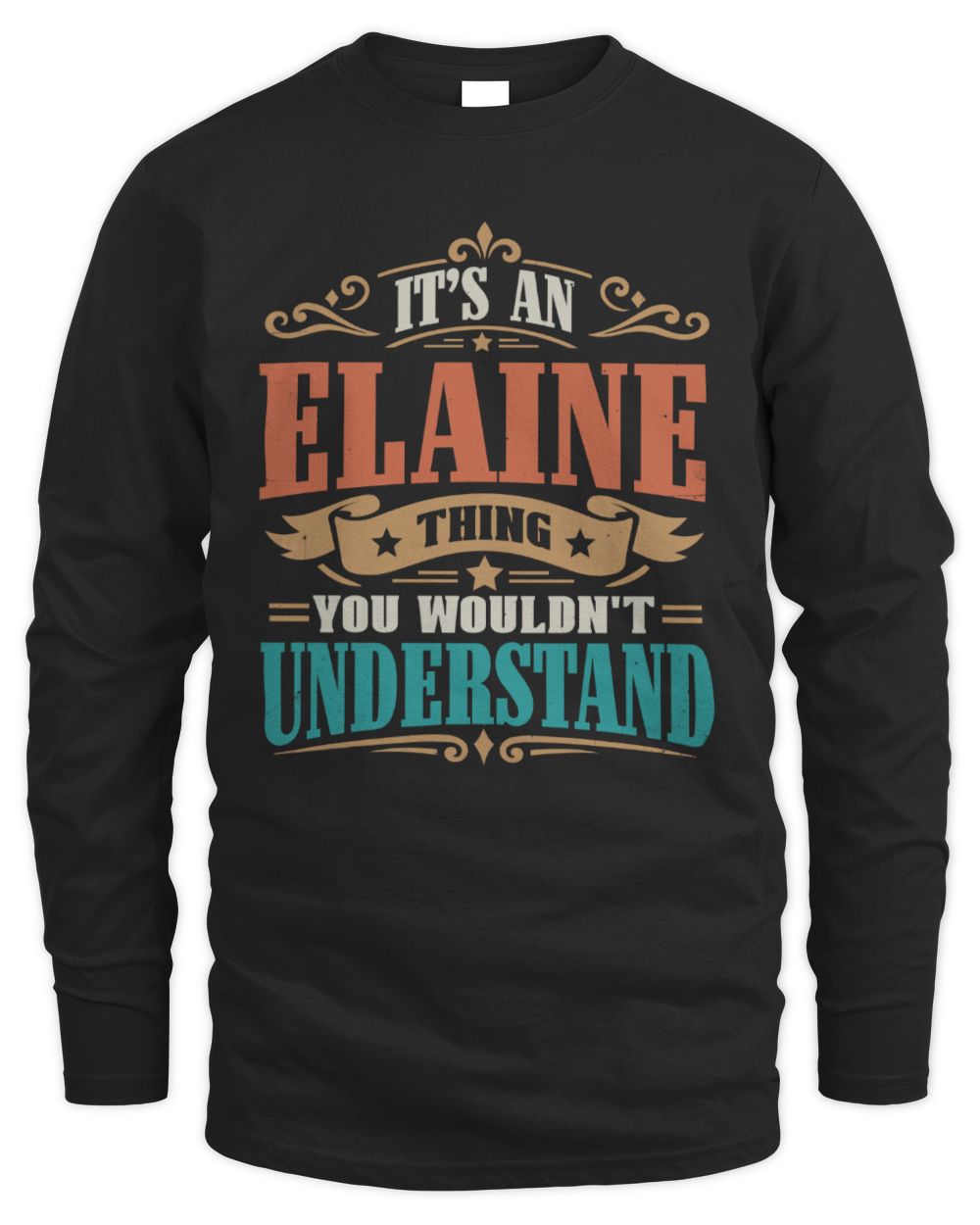 It’s a Name Thing Personalized Retro T-Shirt ELAINE M1-47 / Men's Long Sleeved T-Shirt / black