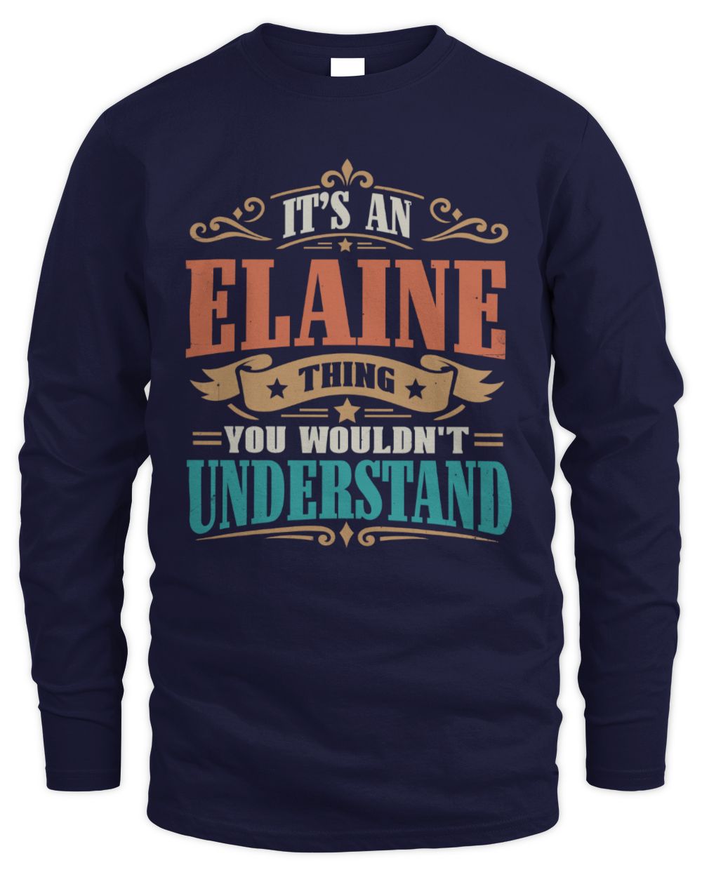 It’s a Name Thing Personalized Retro T-Shirt ELAINE M1-47 / Men's Long Sleeved T-Shirt / navy
