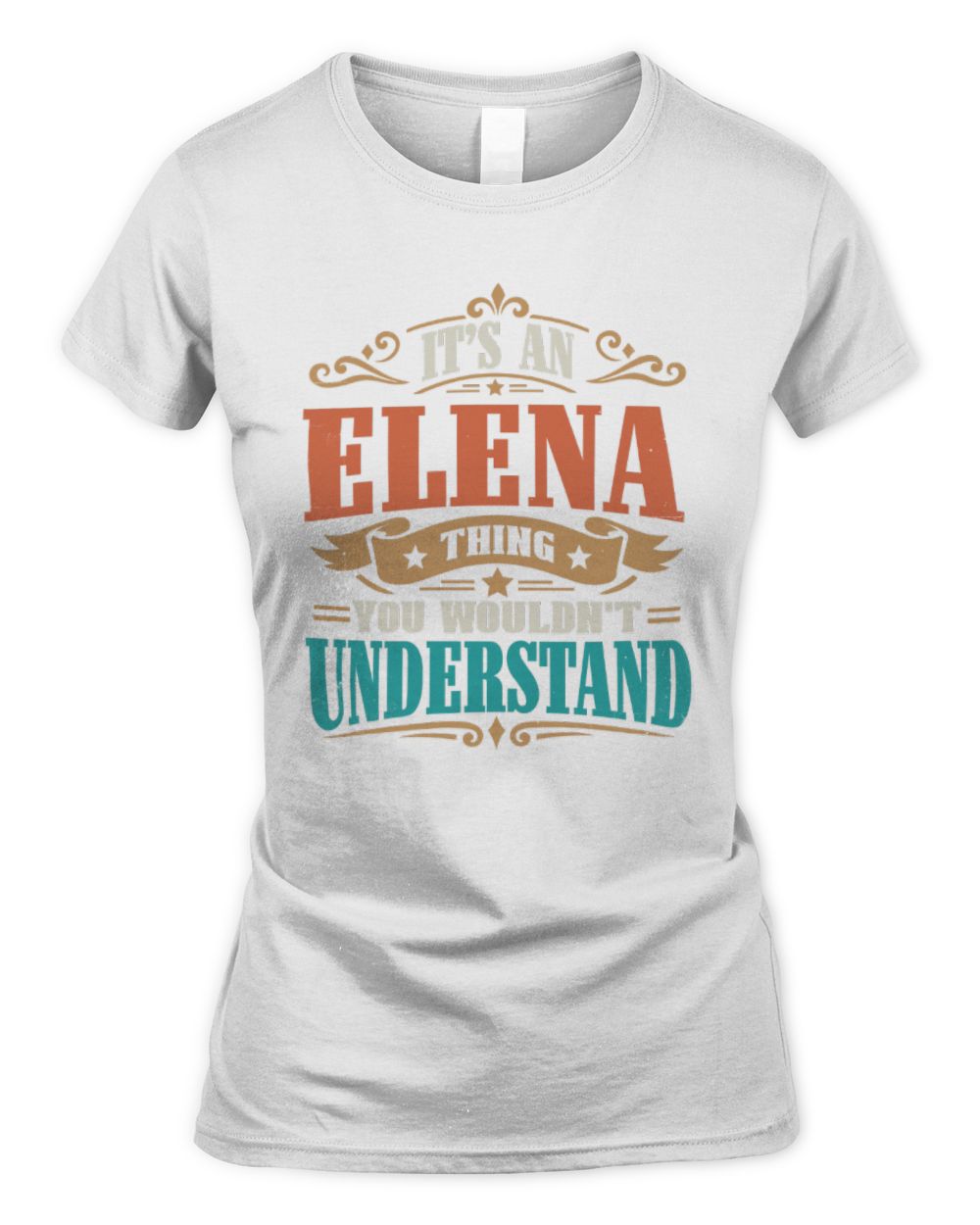 It’s a Name Thing Personalized Retro T-Shirt ELENA M1-47 / Women's Standard T-Shirt / white