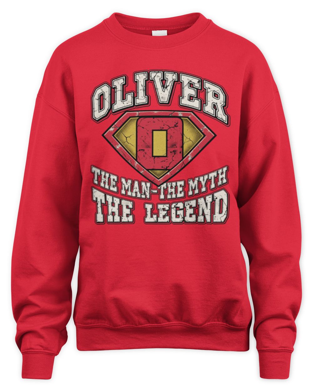 The Man The Myth The Legend Superman Graphic T-Shirt OLIVER M1-74 / Unisex Sweatshirt / red