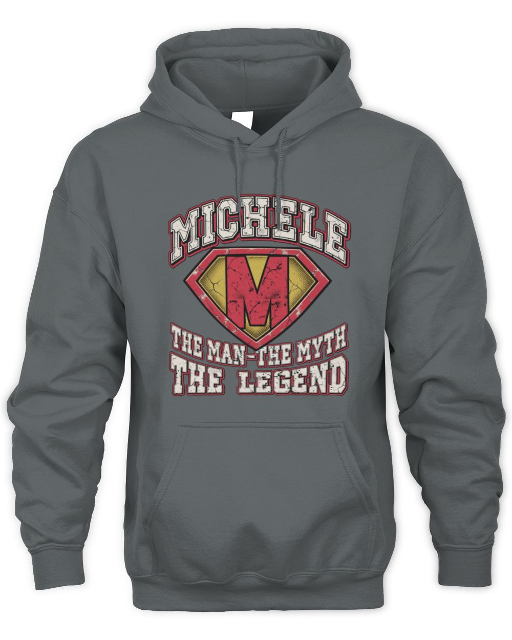 The Man The Myth The Legend Superman Graphic T-Shirt MICHELE M1-74 / Unisex Hoodie / charcoal