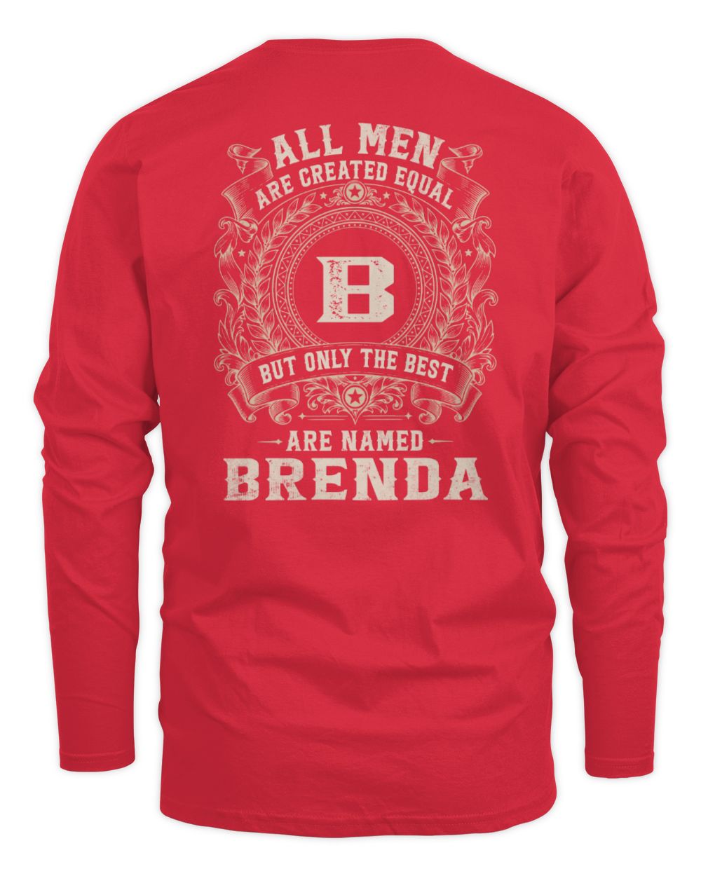All Men Are Created Equal Cool Logo Shirt BRENDA M1-60 / Men's Long Sleeved T-Shirt / red