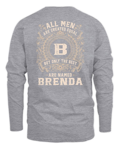 All Men Are Created Equal Cool Logo Shirt BRENDA M1-60 / Men's Long Sleeved T-Shirt / sport grey
