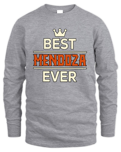 Best Your Name With Crown Shirt MENDOZA M1-59 / Men's Long Sleeved T-Shirt / sport grey