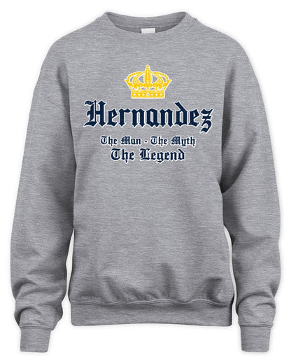 The Man The Myth The Legend Corona Beer T-Shirt HERNANDEZ M1-S83 / Unisex Sweatshirt / sport grey