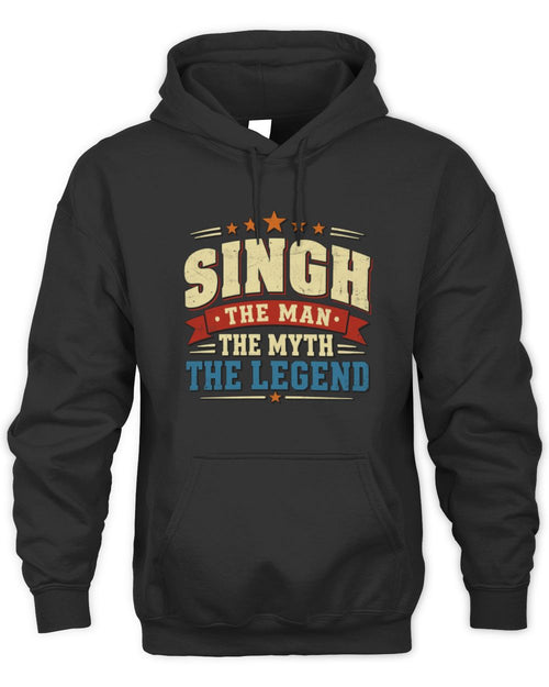 The Man The Myth The Legend Ribbon Vintage T-Shirt SINGH M1-56 / Unisex Hoodie / black