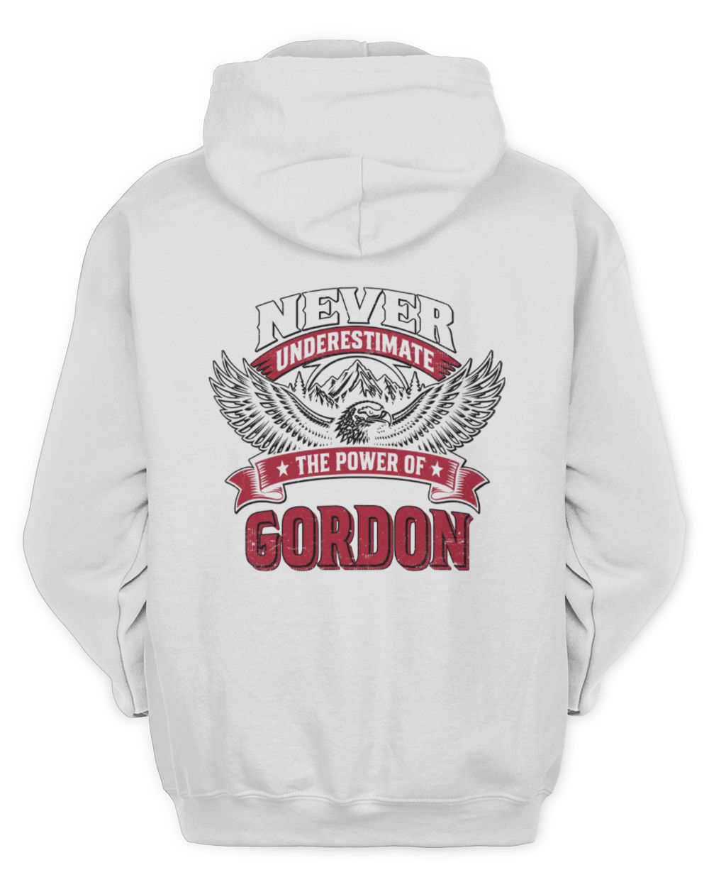 Never Underestimate Your Name Eagle Mountain Shirt GORDON M1-61 / Unisex Hoodie / white