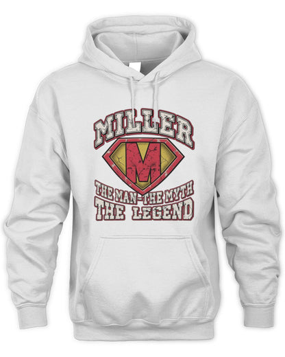 The Man The Myth The Legend Superman Graphic T-Shirt MILLER M1-74 / Unisex Hoodie / white