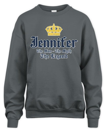 The Man The Myth The Legend Corona Beer T-Shirt JENNIFER M1-S83 / Unisex Sweatshirt / charcoal