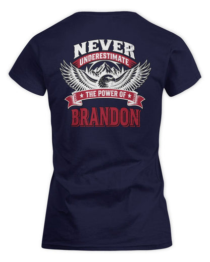 Never Underestimate Your Name Eagle Mountain Shirt BRANDON M1-61 / Women's Standard T-Shirt / navy