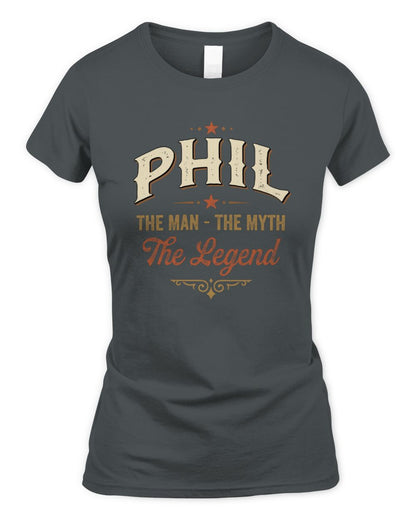 I'm Name I'm Not Rude I Just Have The Balls Funny T-Shirt PHIL M1-77 / Women's Standard T-Shirt / charcoal